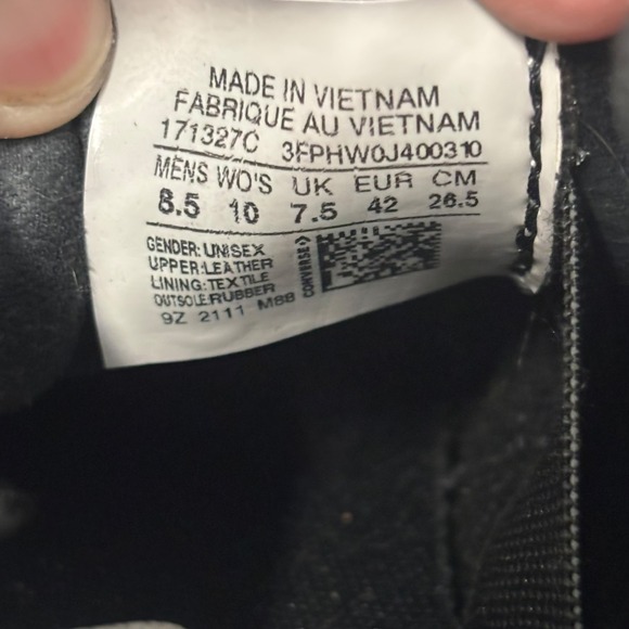 Converse One Star Suede Black Low Top Sneakers Men's 8.5 Women's 10 - Picture 8 of 11